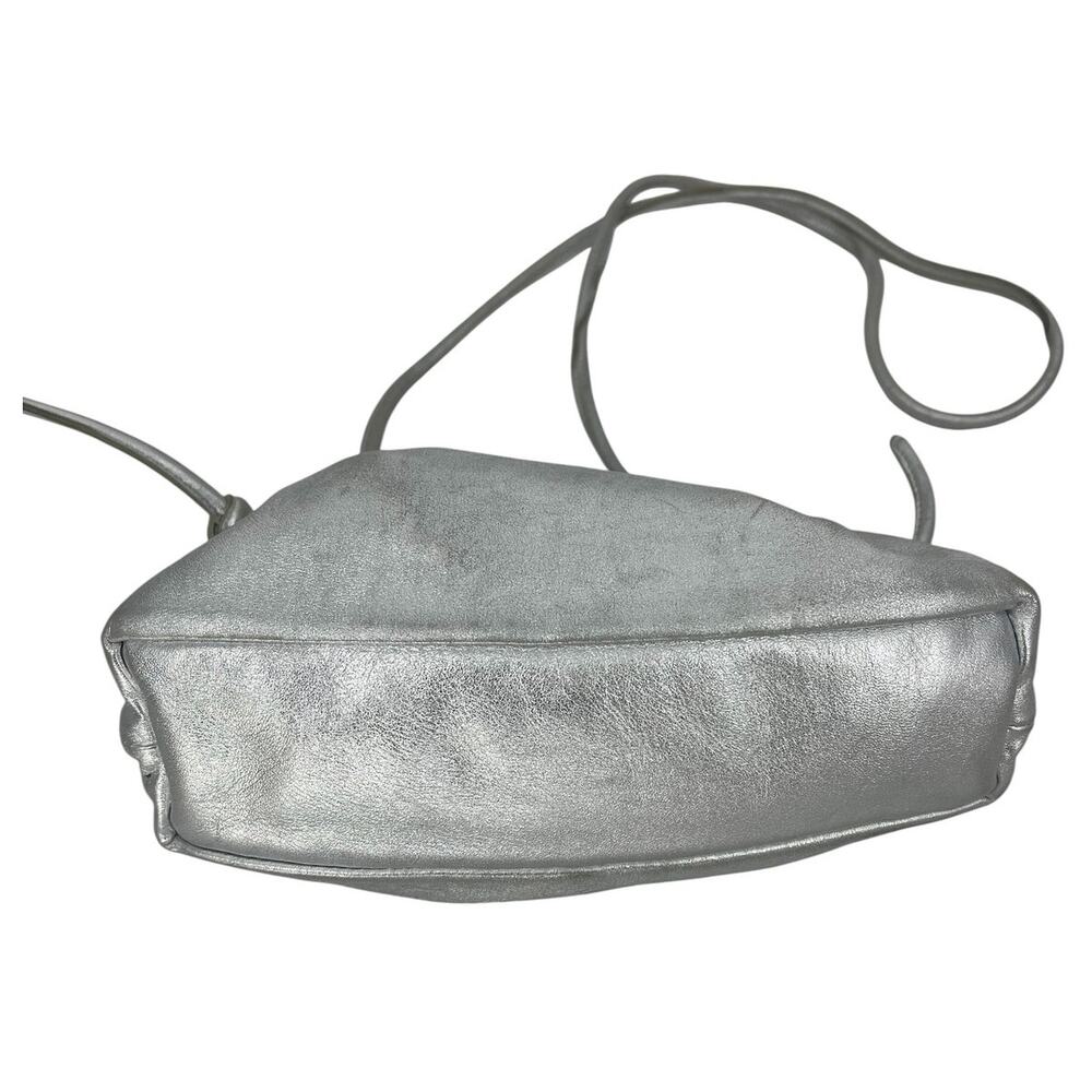 Mansur Gavriel Mini Cloud Clutch Silver Leather Crossbody Bag - Picture 10 of 14